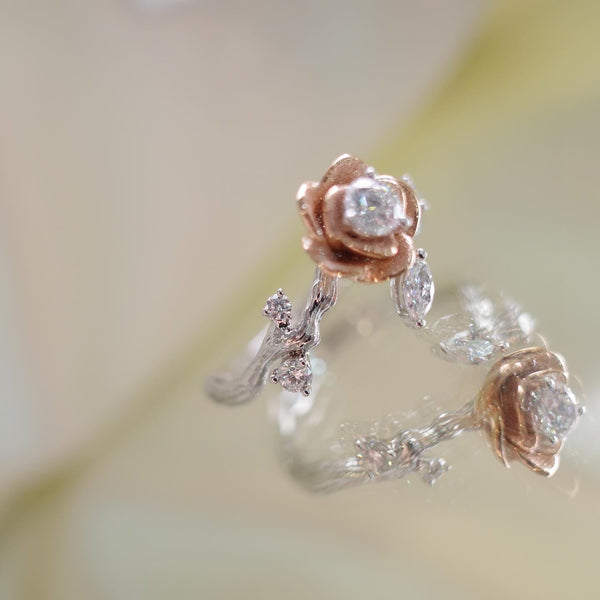 THE ROSE・14K ROSE/ WHITE GOLD DIAMOND RING