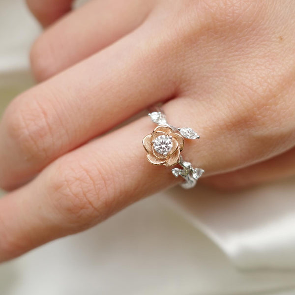THE ROSE・14K ROSE/ WHITE GOLD DIAMOND RING