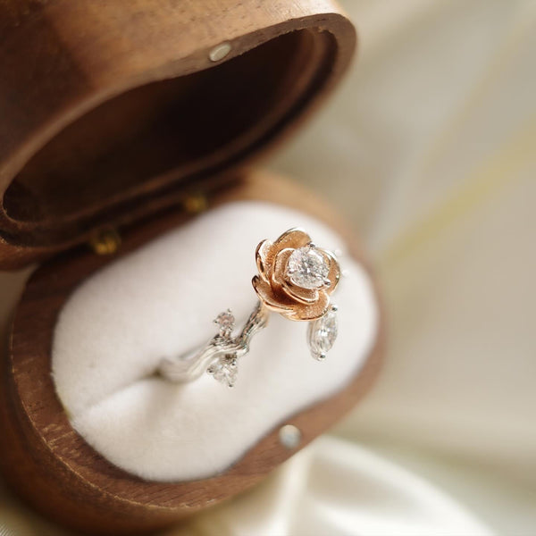 THE ROSE・14K ROSE/ WHITE GOLD DIAMOND RING