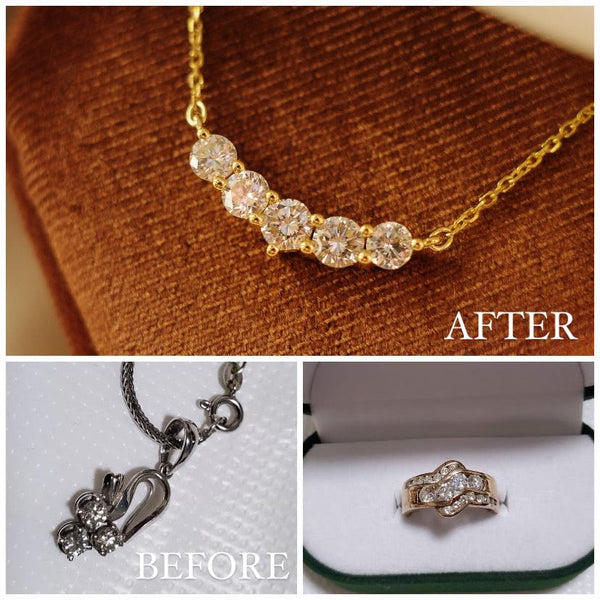 JEWELLERY REMODELLING・18K CHAMPAGNE GOLD DIAMOND NECKLACE