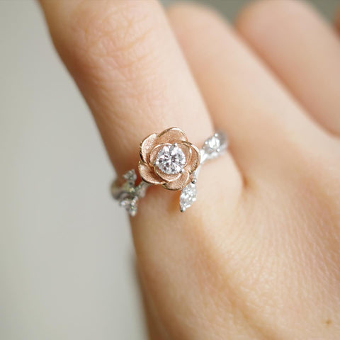 THE ROSE・14K ROSE/ WHITE GOLD DIAMOND RING