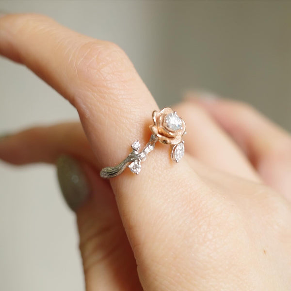 THE ROSE・14K ROSE/ WHITE GOLD DIAMOND RING