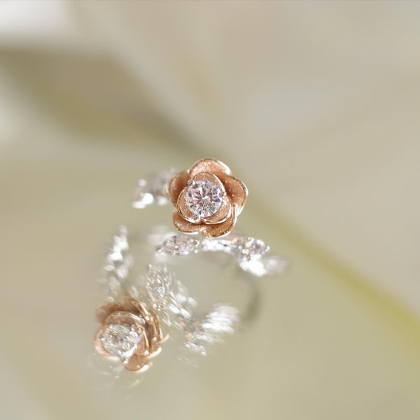 THE ROSE・14K ROSE/ WHITE GOLD DIAMOND RING