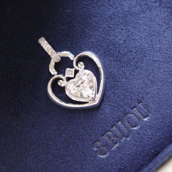 BESPOKE JEWELLERY・18K WHITE GOLD NATURAL DIAMOND PENDANT