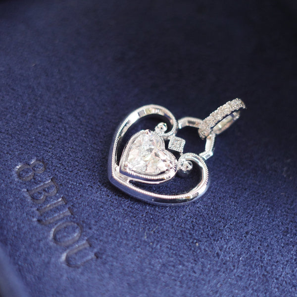 BESPOKE JEWELLERY・18K WHITE GOLD NATURAL DIAMOND PENDANT