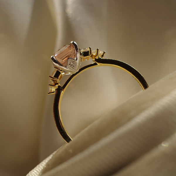 BESPOKE JEWELLERY・18K WHITE/ ROSE GOLD TOURMALINE & DIAMOND RING