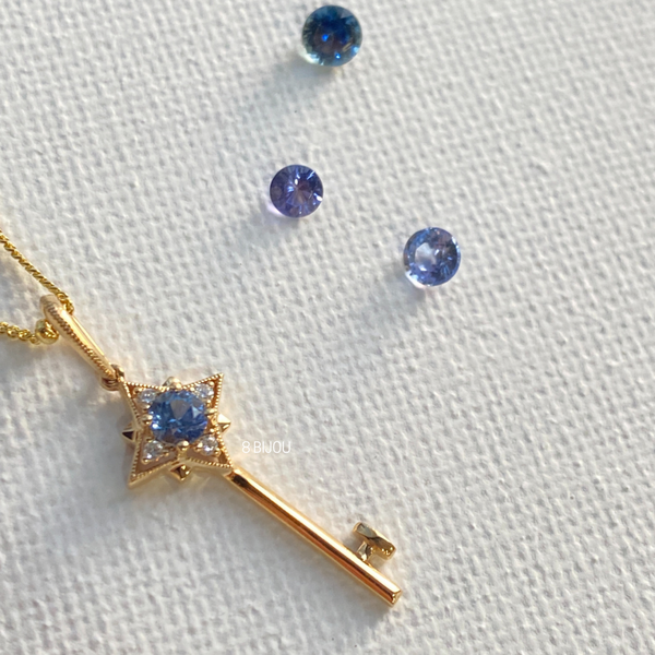 8 STAR・14K/ 18K SOLID GOLD SAPPHIRE & DIAMOND PENDANT