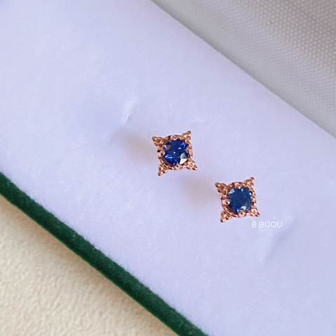 BABY BREATH・18K ROSE GOLD SPINEL & DIAMOND EARRINGS (4689956110435)