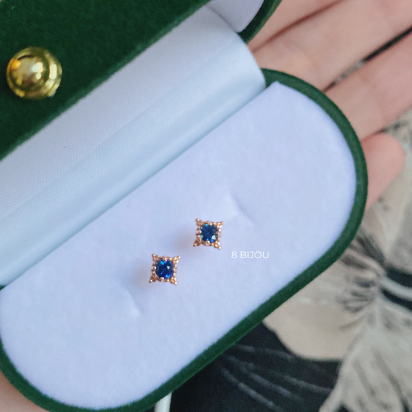 BABY BREATH・18K ROSE GOLD SPINEL & DIAMOND EARRINGS (4689956110435)