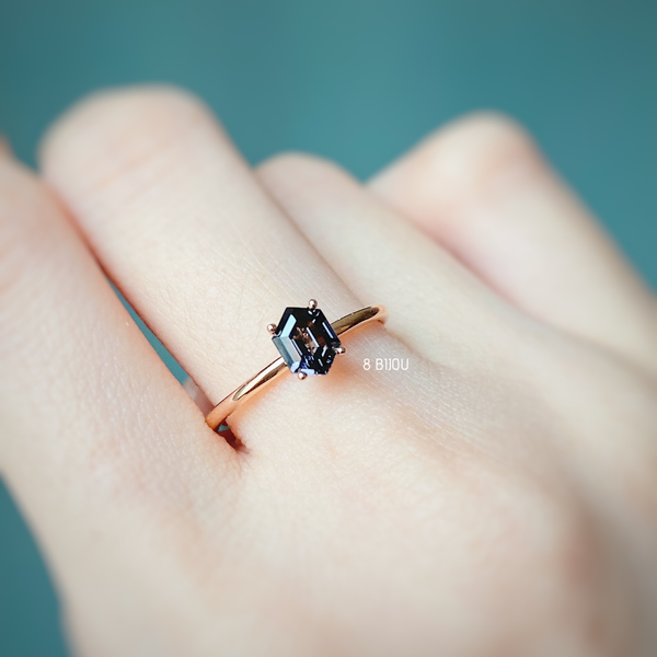 CONTEMPORARY SOUL・18K ROSE GOLD NAVY SPINEL RING (4693201584227)