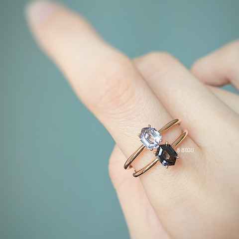 CONTEMPORARY SOUL・18K ROSE GOLD NAVY SPINEL RING (4693201584227)