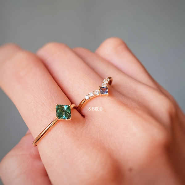 CONTEMPORARY SOUL・18K CHAMPAGNE GOLD TOURMALINE & DIAMOND SET RING (4706378186851)