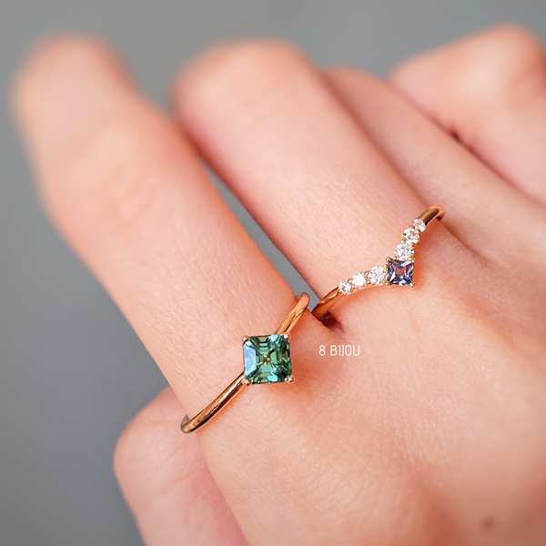 CONTEMPORARY SOUL・18K CHAMPAGNE GOLD TOURMALINE & DIAMOND SET RING (4706378186851)