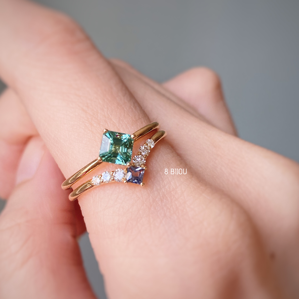CONTEMPORARY SOUL・18K CHAMPAGNE GOLD TOURMALINE & DIAMOND SET RING (4706378186851)