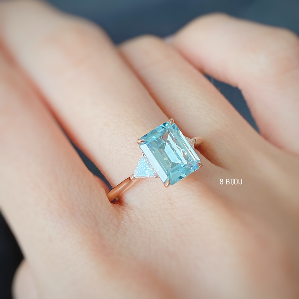 TRILOGY・18K ROSE GOLD YELLOW SAPPHIRE & DIAMOND RING (4706383790179)