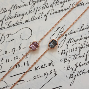 PETITE VINTAGE・18K ROSE GOLD SPINEL & DIAMOND BRACELET (4688931979363)