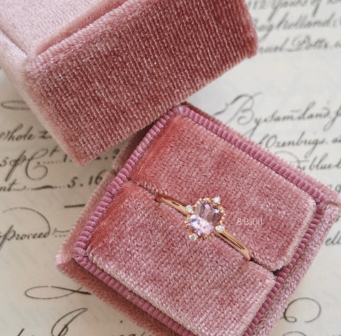 PETITE VINTAGE・18K ROSE GOLD SPINEL & DIAMOND RING (4688651026531)