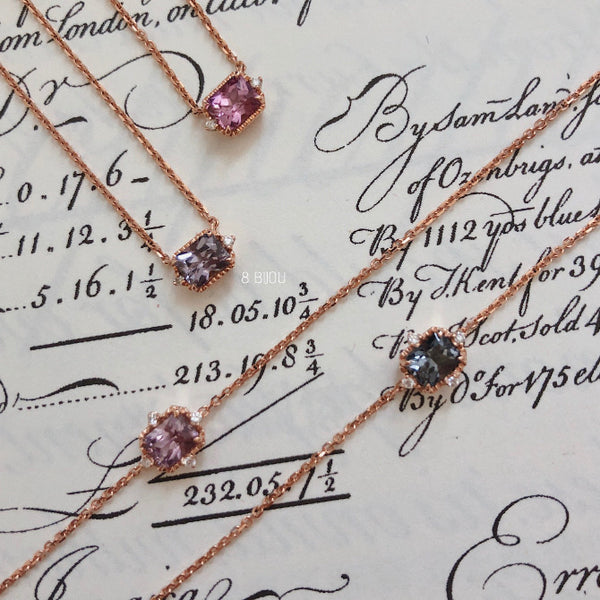 PETITE VINTAGE・18K ROSE GOLD SPINEL & DIAMOND BRACELET (4688931979363)