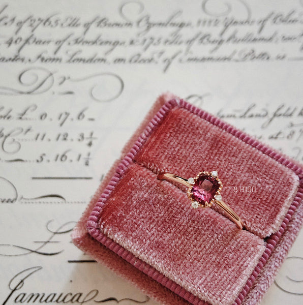 PETITE VINTAGE・18K ROSE GOLD SPINEL & DIAMOND RING (4688651026531)