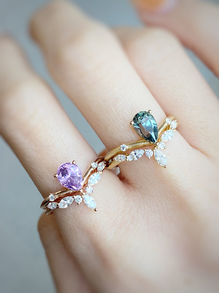 VINTAGE VELVET・18K ROSE GOLD PINK SAPPHIRE & DIAMOND RING