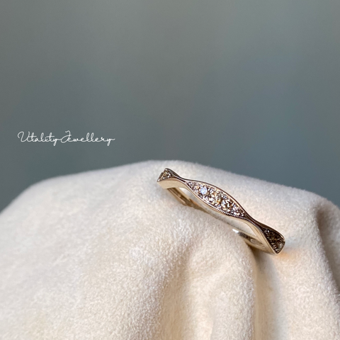 VINTAGE BUFFET・18K GOLD DIAMOND RING (4735960285283)