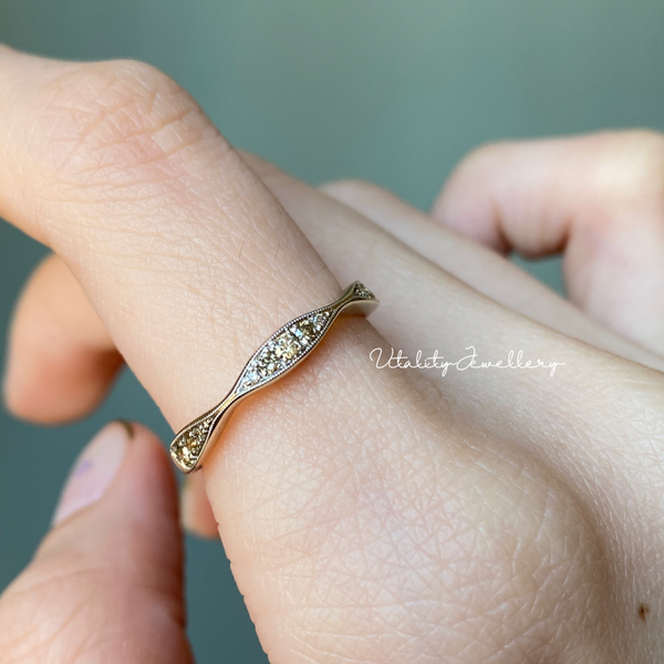 VINTAGE BUFFET・18K GOLD DIAMOND RING (4735960285283)